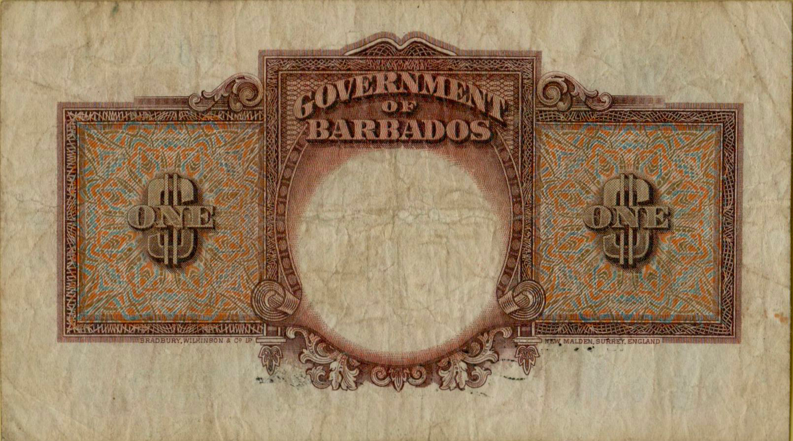 Barbados 2 1943 VF P-2/b